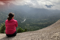 白谷雲水峡の太鼓岩からの眺め。(渡辺)