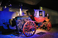 1854年ボルディーノ蒸気自動車。車体は明らかに馬車の技術を転用しているのがわかる。トリノ自動車博物館(MAUTO)蔵。