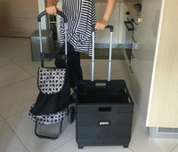 2017年8月、長年使ってきた買い物用カート(左)が古くなったので、新たにトロリー(右)を買った。この商品は、ドイツから届いた。