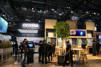 フランクフルトモーターショーにおける、フェイスブックのブース。
