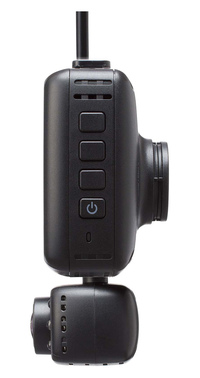 サイドから見たTG-1。フロントカメラ部とセカンドカメラはほぼ同じ厚み。取り付けの際は付属のブラケットでフロントガラスに固定する。