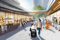 座ったまま体重移動するだけで歩行するように移動できる着座型のパーソナルモビリティー「ホンダ・ユニワン」。施設内などの特定エリアや、オフィスや作業場所などでの活躍支援における運用が想定される。