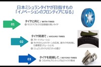 日本ミシュランタイヤの資料から。サステイナブルかつ付加価値の高い製品・サービスを提供することが目標に掲げられている。