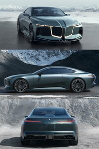 「ビジョンBMWアルピナ」は、薄い上屋に対してボディーがかなりボリューミー。ノーズのピークも高い位置にあり、フロントマスクやリアのバンパーまわりが、かなり分厚いのだ。