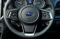 ステアリングホイールのスポーク部には、クルーズコントロールやカーオーディオの操作スイッチが並ぶ。