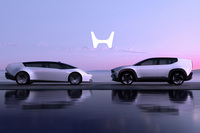 次世代電気自動車「Honda 0」シリーズ。写真左が「Honda 0 SALOON(サルーン)」、同右が「Honda 0 SUV」。