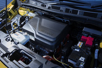 最高出力150ps、最大トルク320Nmを発生する「リーフ」のパワーユニット。先代に比べて、それぞれ41psと66Nmアップした。