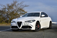 510psもの最高出力を誇る新型「ジュリア」の高性能グレード「クアドリフォリオ」。車両価格は1132万円。