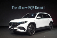 “3列シートSUVのEV”という珍しいキャラクターの「EQB250」。2022年7月のデビュー当時は788万円だったが、いまはその半額程度に落ち着いている。