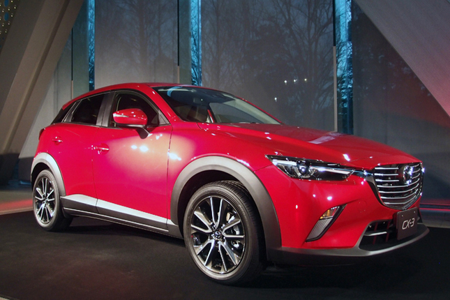 マツダの新型コンパクトクロスオーバーSUV「CX-3」。2015年2月末に発売される予定。