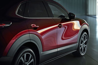 「CX-30」のドアパネル。ボディーサイドの複雑な“ウネり”と、それが形成するリフレクションの動きこそが、「魂動デザイン」の特徴だったのだが……。