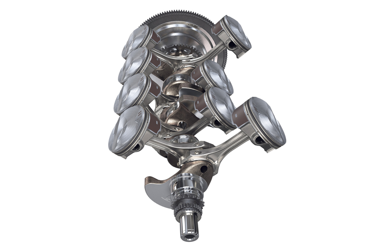 レーシングユニット由来の「LT6」は、クランクシャフトがフラットプレーンとなっている。この形式は2次振動の大きさがネックとされるが、カウンターウェイトを小型化(≒クランクシャフトを軽量化)でき、またバンク間の排気干渉がないため、レスポンシブで高回転・高出力型のエンジンをつくることができる。