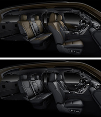 「オーバートレイル」に設定される内装色。上が「“OVERTRAIL”モノリス」、下が「“OVERTRAIL”ブラック」。