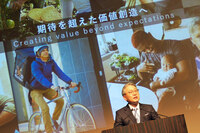 ソニーとの提携の意義について、新しい価値の創造にあると語るホンダの三部社長。