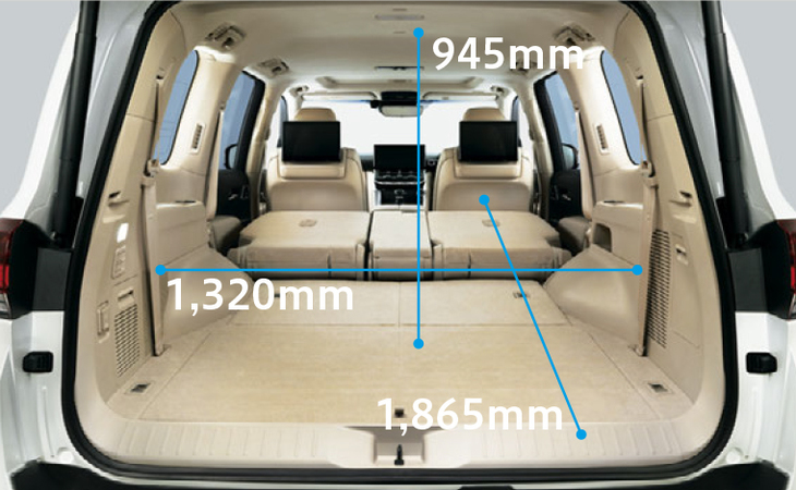新型「ランドクルーザー」のラゲッジスペース。