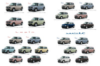 「アルト ラパン」(左)と「アルト ラパンLC」(右)のカラーバリエーション。