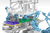 土台の上に、フロント/センター/リアの3つに分けてモジュールを搭載。これらの組み合わせにより、パワートレイン一括搭載システムではEVやハイブリッド車、純エンジン車の“つくり分け”が可能となっている。