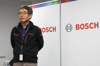取材会の冒頭にて、マーケットのトレンドやボッシュの戦略について解説する、ビークルモーション事業部 技術統括の田中大介執行役員。