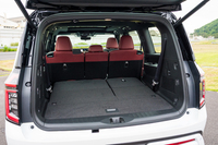 3列目シートは電動で床と一体に格納される。その際のラゲッジスペースはご覧のとおり。