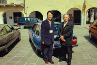 取材では、自動車史に残る巨星と話すことができた。これは2003年4月、シトロエンの「SM」や同「GS」のデザイナーであるロベール・オプロン氏とイタリア北部モンセリチェで。