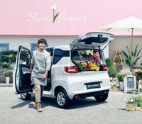 「宏光MINI EV」の乗車定員は4人で、後席を倒せばスーツケースも搭載可能なラゲッジスペースがつくり出せる。トヨタのEVは、いずれこうしたクルマと市場で火花を散らすことになるのだろうか。