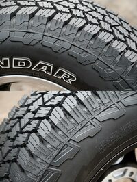 耐傷性や悪路走破性を高めるサイドブロックは、セリアル側(上)と反セリアル側(下)とで異なるデザインとなっており、1本で(厳密には4本だが)2つのデザインを楽しめる。