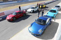 色とりどりの「911カレラGTS」。今回、同モデルには、サーキット限定で試乗した。