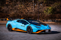 2020年11月20日に日本導入が発表された「ランボルギーニ・ウラカンSTO」。車名のSTOは「Super Trofeo Omologata」の略で、ワンメイクレースマシン「ウラカン スーパートロフェオ」の公道走行が認可されたバージョンを意味するという。