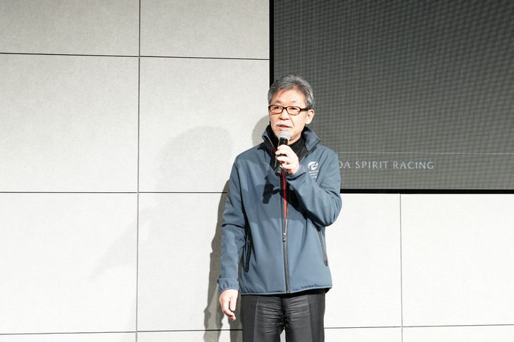 2023年の方針を説明したMAZDA SPIRIT RACINGの前田育男代表。