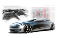 ほった「テスラのメディアサイトをあさっていたら、こんなものを見つけました。“現行顔”の『モデルS』のスケッチです。しかもデザイナーのサイン入り」
清水「いや! これだって僕らメディアをだますためのワナかもしれない。テスラはきっと、本当にAIがクルマをデザインしているんだよ!」