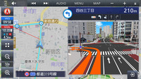 地図上に交差点の拡大図と現在地の2画面で表示されるためわかりやすい。メリハリのある絵柄で的確に曲がる方向を示してくれる。