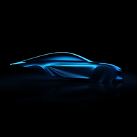 次期型「A110」のコンセプトモデルのサイドシルエット。