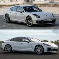 2代目(上)と3代目(下)の「パナメーラ」。新型は全体的に丸みが抑えられた印象で、細部を見ても端々で手が加えられているのだが……。
清水「マイナーチェンジって言われても納得しちゃうというか」
ほった「あえて、変わっていないように見せている感じですね」