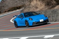 第7世代となる新型「ポルシェ911 GT3」。911としては初めてフロントアクスルにダブルウイッシュボーン式サスペンションを採用している。