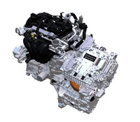 エンジンの熱効率(燃料の持つエネルギーを動力として取り出せる割合)は現在、最大40%といわれる。その点、日産は、エンジンで発電した電力を使って100%モーターで駆動する「e-POWER」の次世代型で、熱効率50%を実現するとしている。写真は現行型e-POWERパワートレインのイメージで、コンパクトカー「ノート」のもの。