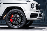 武骨なデザインでありながら、見る者にシャープな印象を与える「G025GC」。リム側のツインスポークは非常に細身で、高性能車の大径ブレーキも目に映える。