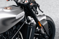 サスペンションはWP製で、フロントにはφ43mmの倒立フォークを採用。リアサスはリンク式のモノショックで、アルミニウム製のスイングアームと組み合わされている。