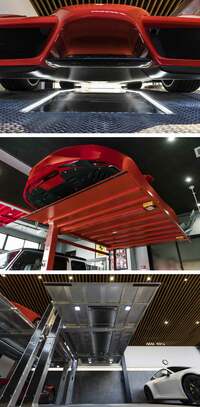 パレット中央部分が取り外し可能な整備仕様のほか、照明の設置にも対応。もちろん塗色の変更もできる。