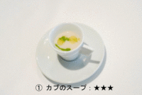 「お洒落なランチ」とかけて、「ルノー・メガーヌ」ととく。フランス車でたずねたイタリアの魚料理がこちら。
写真をクリックすると、すべてのメニューが見られます。

【スペック】
カブのスープ／カツオのたたきサラダ／エビのパスタ／キンメダイの香草焼き／ムースいろいろ
（文中のランチ＝同じ）
