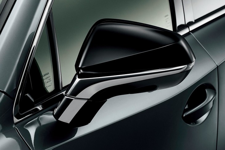 ブラック塗装のドアミラー。