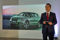 発表会では、アウディ ジャパンの斎藤 徹代表取締役社長があいさつに立ち、過去8年間における「Q5」の商業的成功と、新型のハイライトを紹介した。