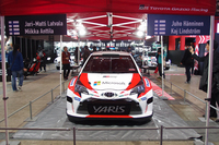 こちらはTOYOYA GAZOO Racingブース。最も目立つ場所に、今季のWRCに参戦する「ヤリスWRC」が展示された。