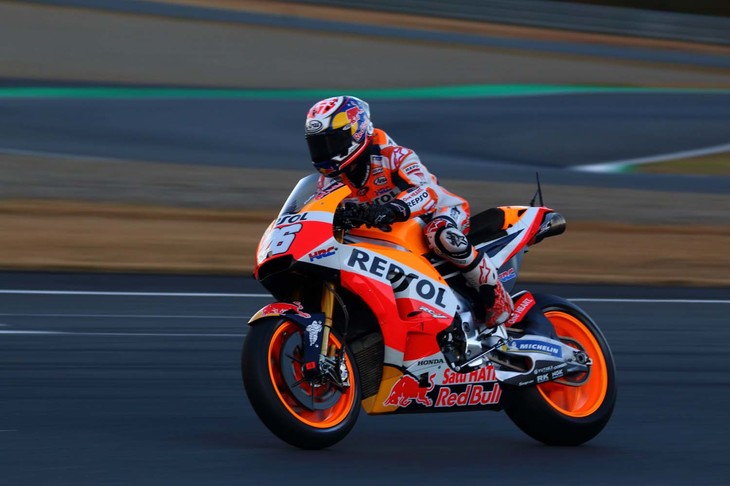 現役最後の相棒となったレプソル・ホンダチームの「RC213V」（26号車）を駆るダニ・ペドロサ選手。今季は総合ランキング11位でレースを終えた。