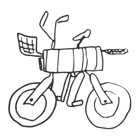 これは、開発者でもあるデザイナー氏の、娘さんが描いたイラスト。これをベースに「モトチンプ」は誕生した。