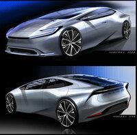 ほった「こっちは最終レンダリング。プロジェクトチーフデザイナーの藤原裕司氏は、『ハイブリッドリボーンを合言葉に、数値や理屈だけでは語れない、一目ぼれするデザインを目指した』そうです」