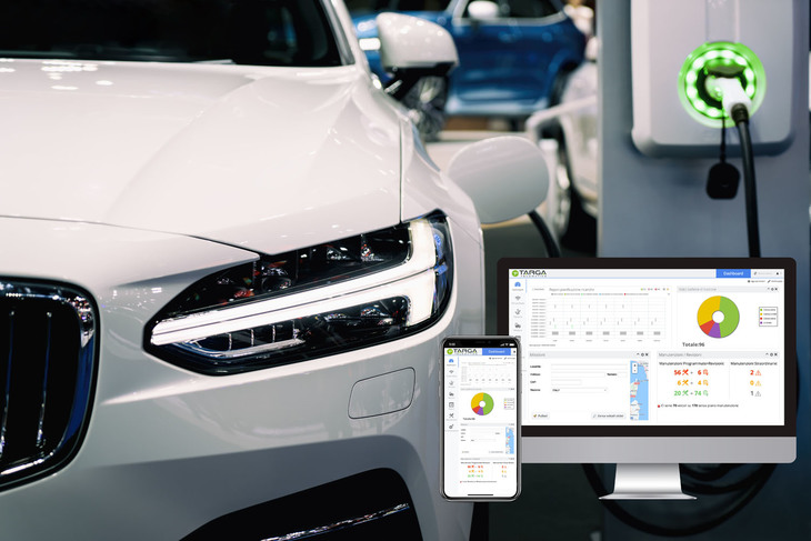 タルガ・テレマティクスのウェブサイトから。システムは百数十台にもおよぶ電動化車両のチャージ頻度やバッテリーの状態、メンテナンス状況を集中管理できる。