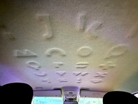 天井の内張りにも遊び心が。