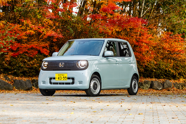 今回の試乗車は「ホンダN-ONE e：」の「e：G」グレード。車名とグレード名で「e：」が重複しているが、続けて表記する場合は「N-ONE e：G」とするのが正しいらしい。