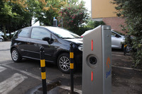 2019年7月末、シエナで。2基並んだ充電器のうち、稼働しているのは1基だけだった。