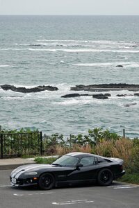 珠洲岬の駐車場にて。